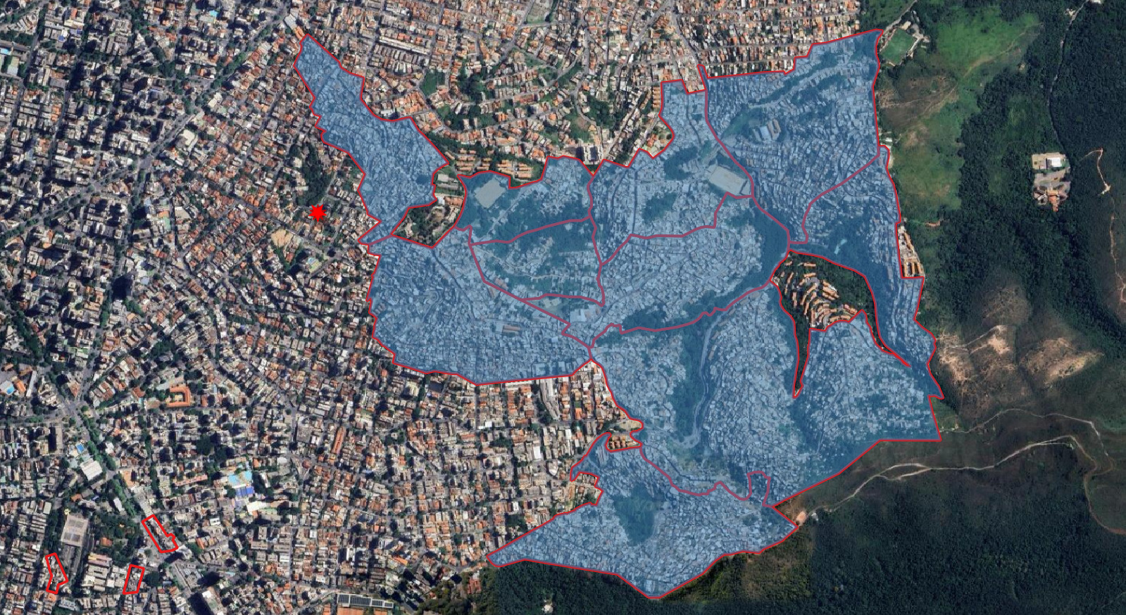 Mapa: ponto fora do complexo no Bairro Serra, BH